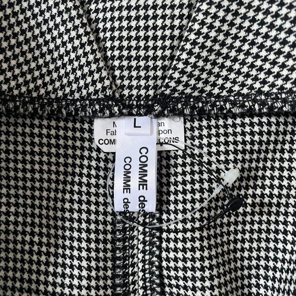 Comme Des Garcons Houndstooth Square-Neck Wool Jumpsuit - Large - Picture 3 of 8